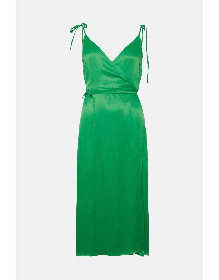 Tie Strap Wrap Midi Dress - 3