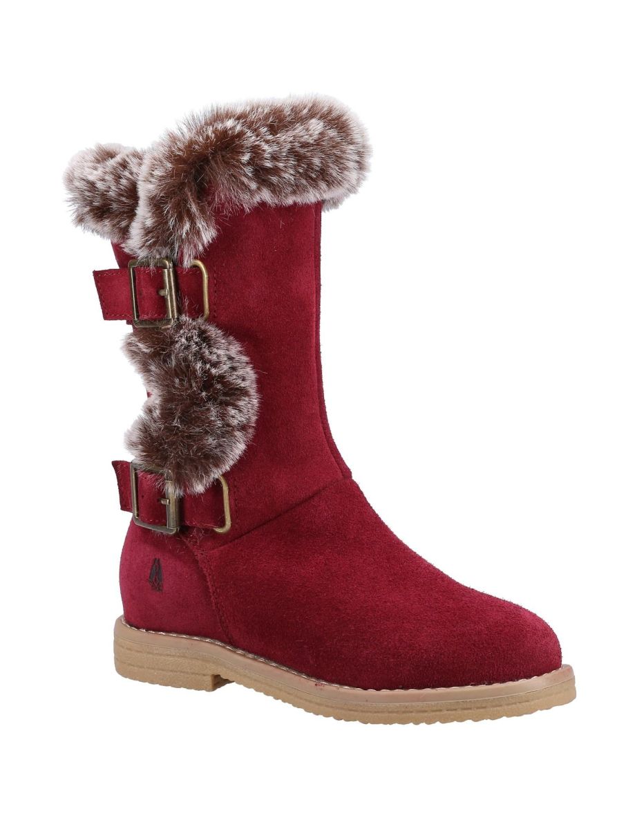 Shop Hush Puppies Girls Mini Megan Suede Boots Burgundy Online in Egypt VogaCloset