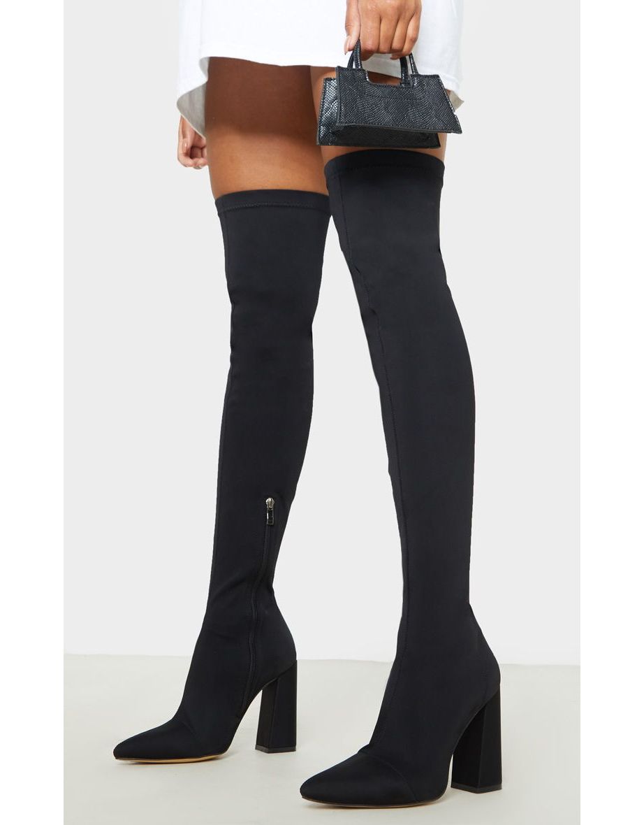 lycra knee high boots