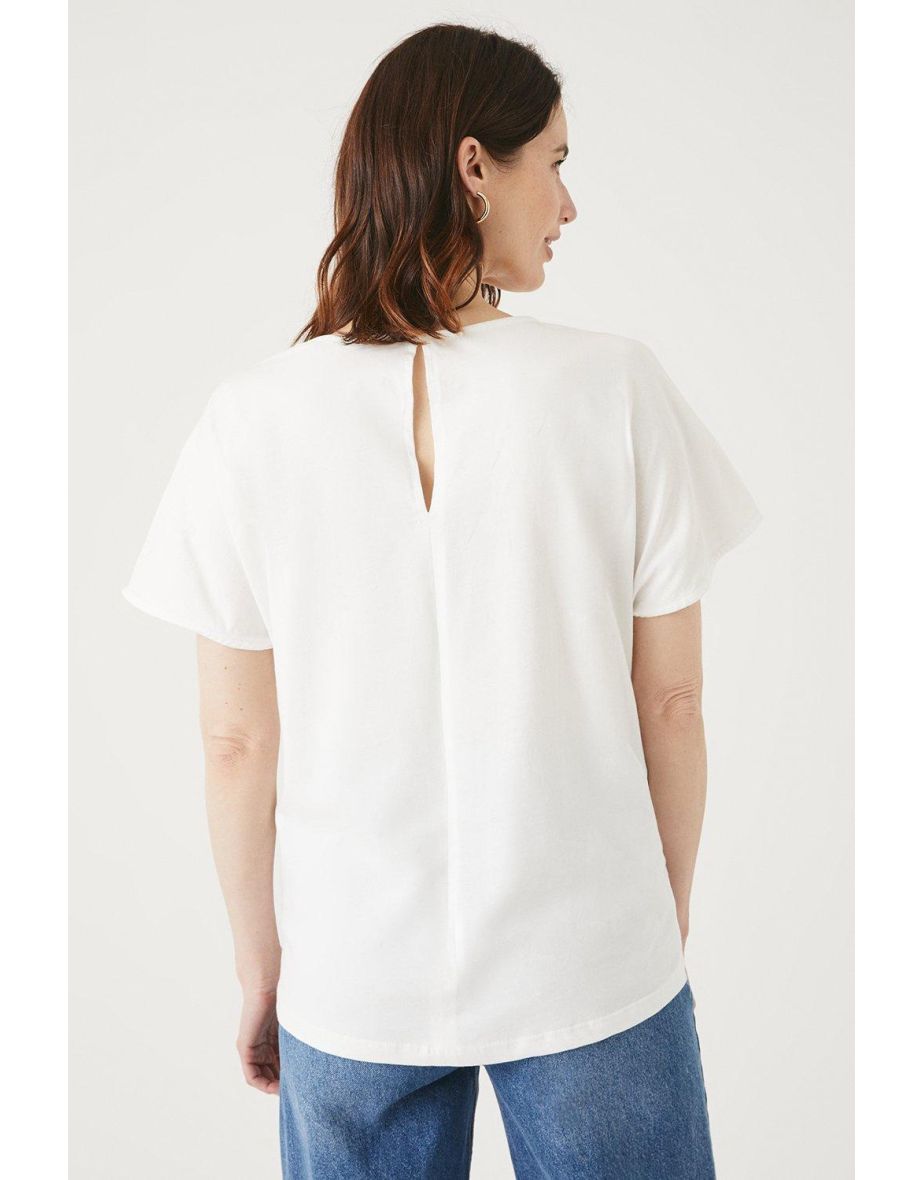 Broderie Front T-shirt - white - 2