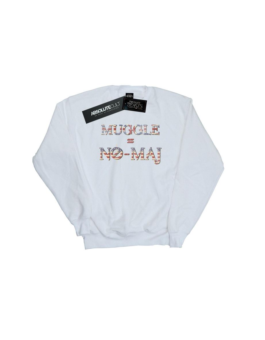 Fantastic Beasts Boys No Muggle No Maj Sweatshirt - White