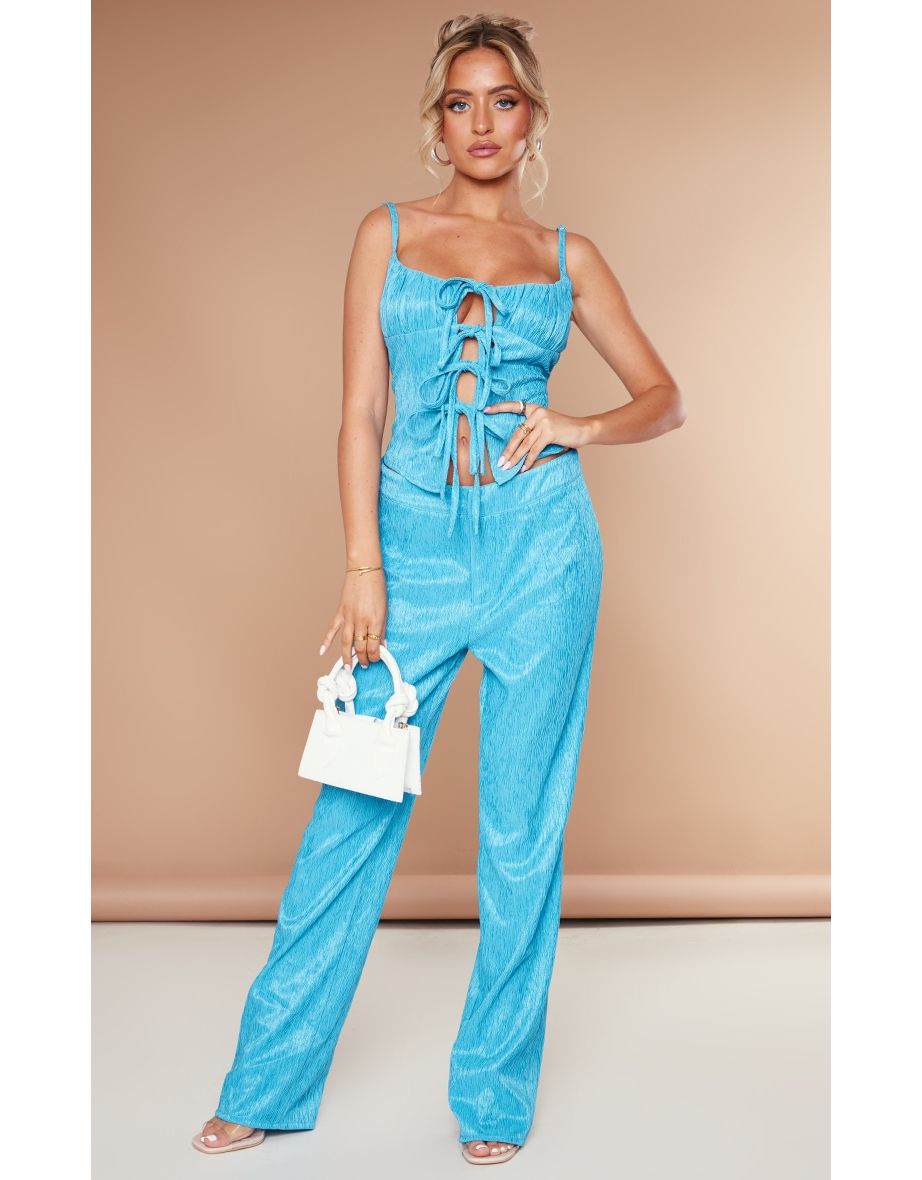 Petite Aqua Blue Tailored Trousers
