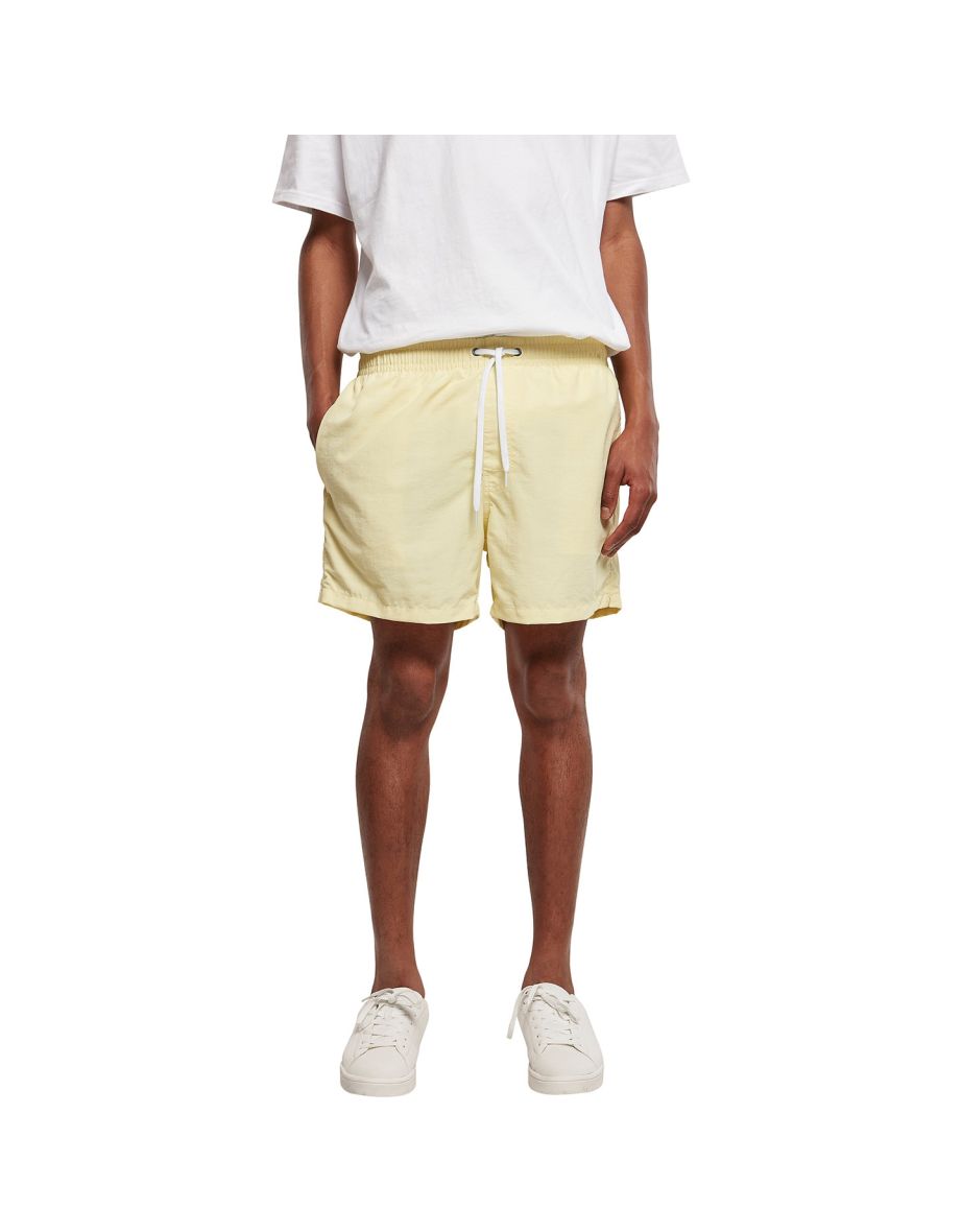 Shop Build Your Brand Mens Swim Shorts Light Yellow Online in Oman VogaCloset