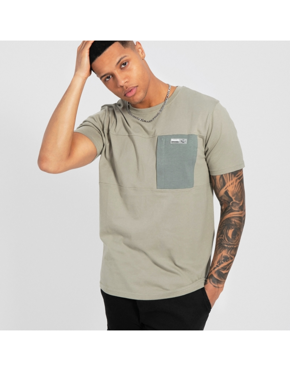 Bench Mens Algoda Crew Neck Short Sleeve Pocket T Shirt Tee Top