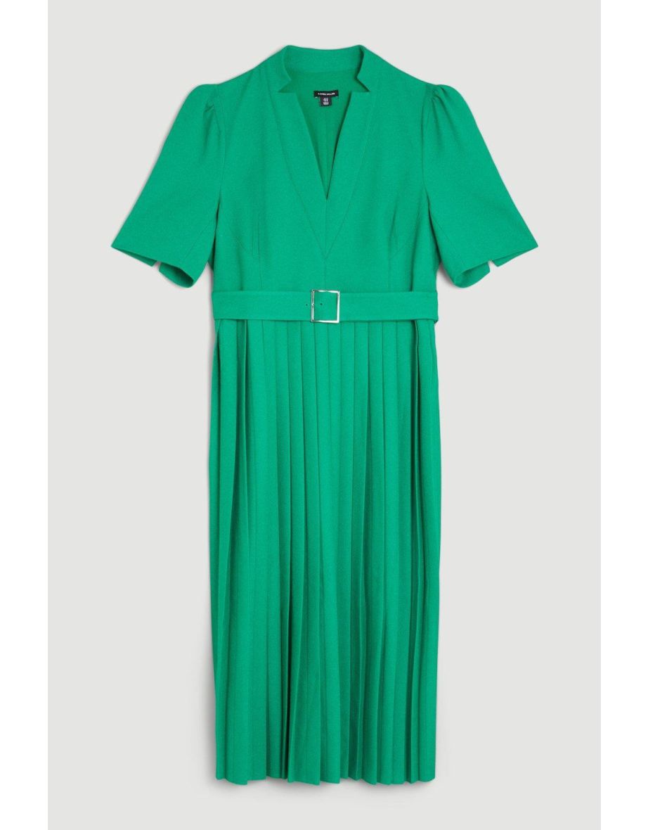 Shop Plus Size Structured Crepe Forever Pleat Dress Online