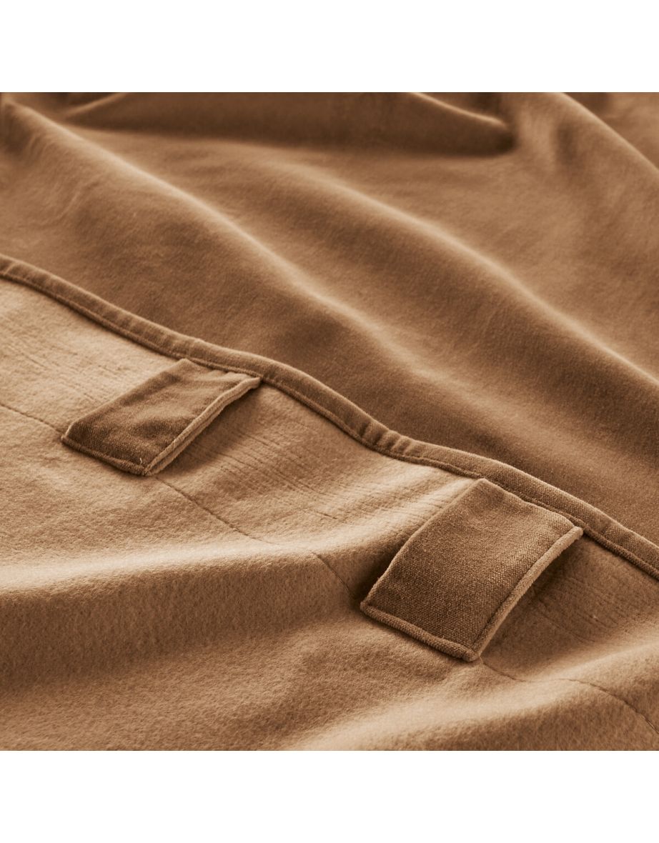 Velvet 100% Cotton Thermal Curtain with Hidden Tabs - 2