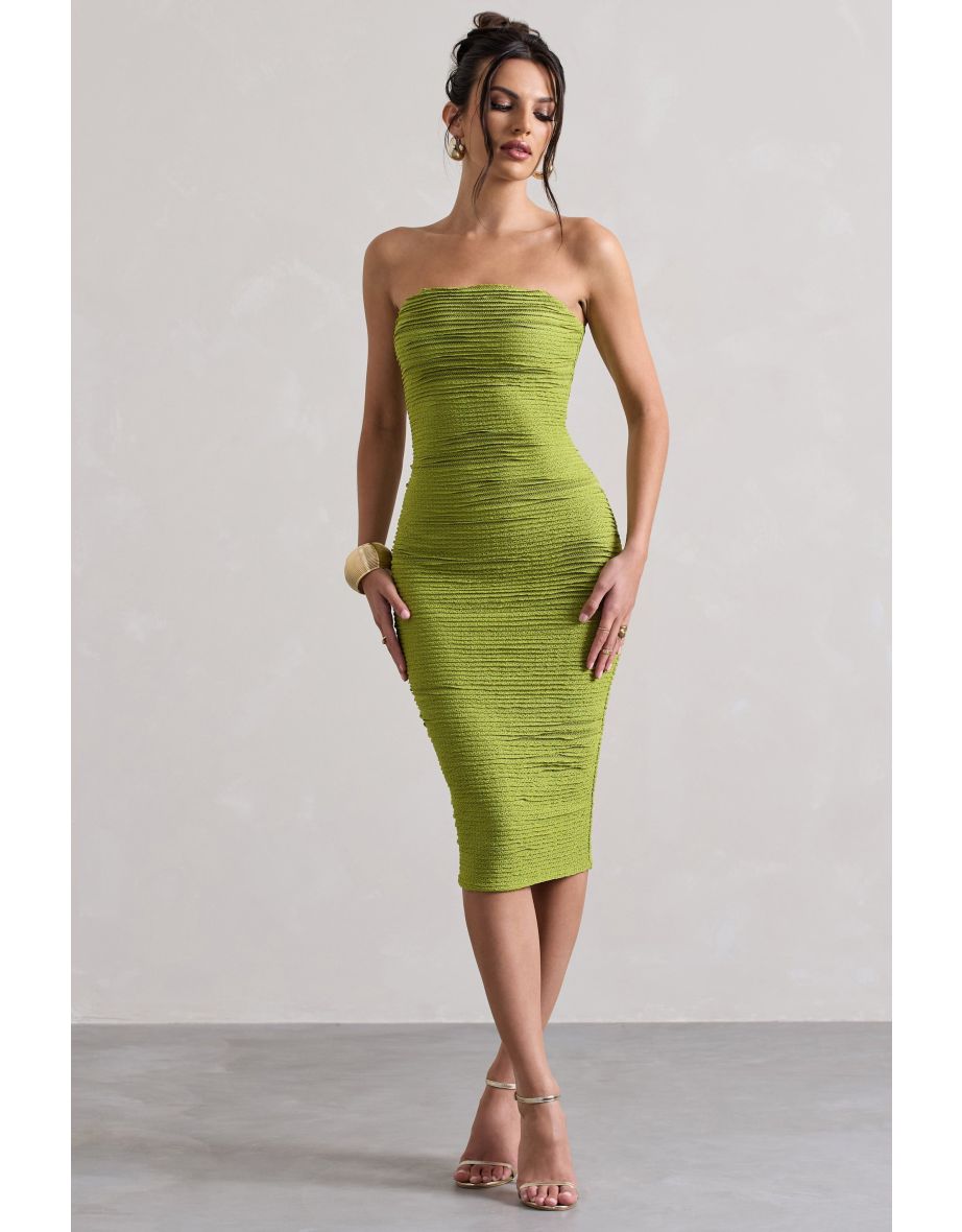 Palau | Olive Green Crochet Bandeau Dress