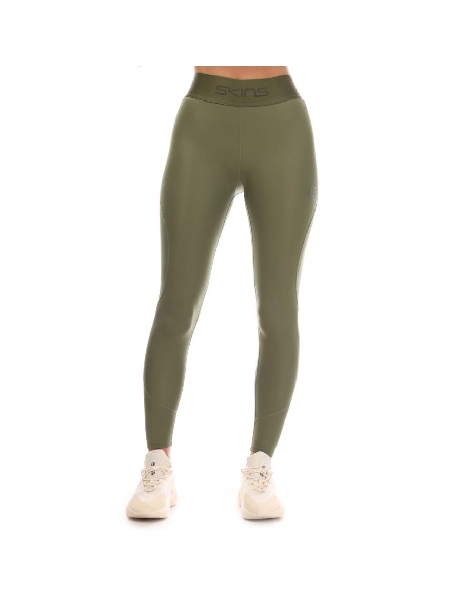 Women's Skins Series-2 Long Tights in Green