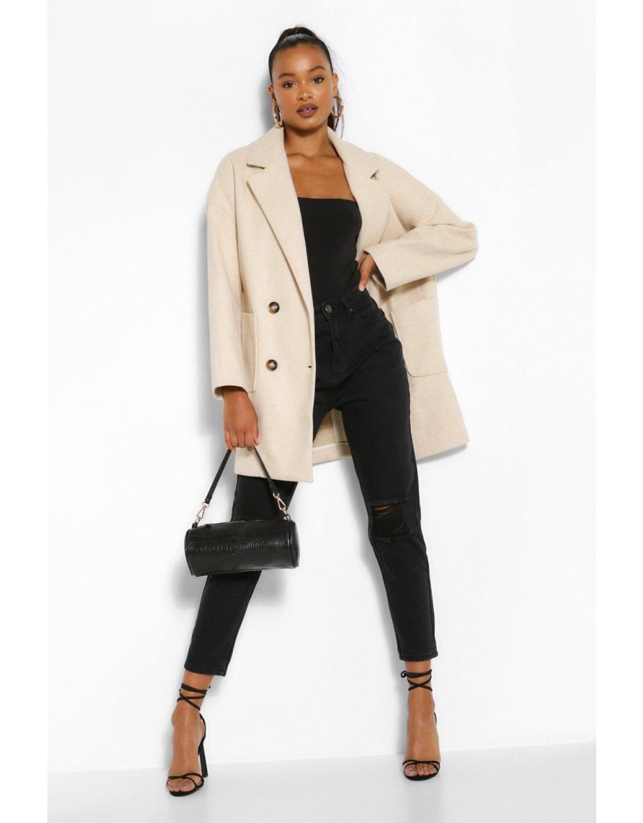 Tall Wool Oversized Pocket Coat - camel - 3