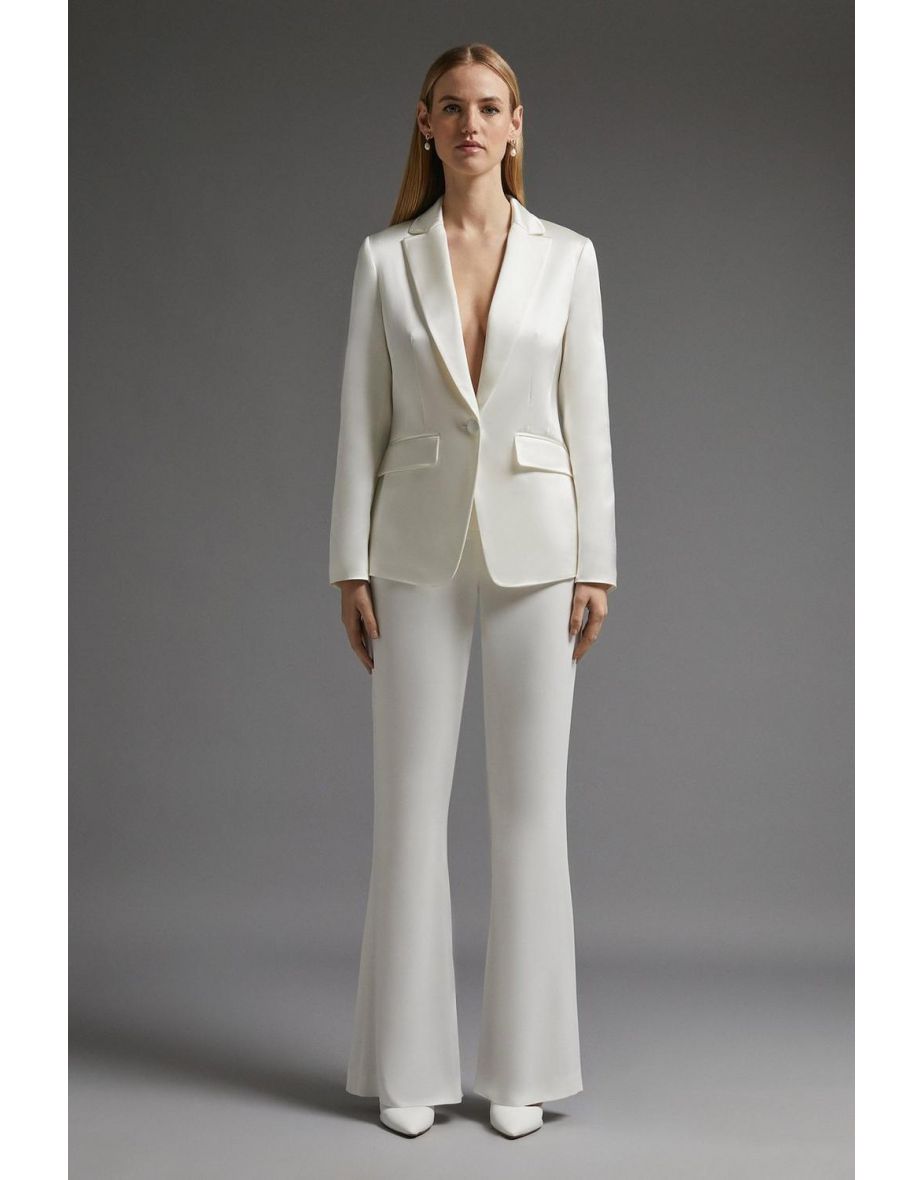 Coast Fashion Ivory Satin Blazer