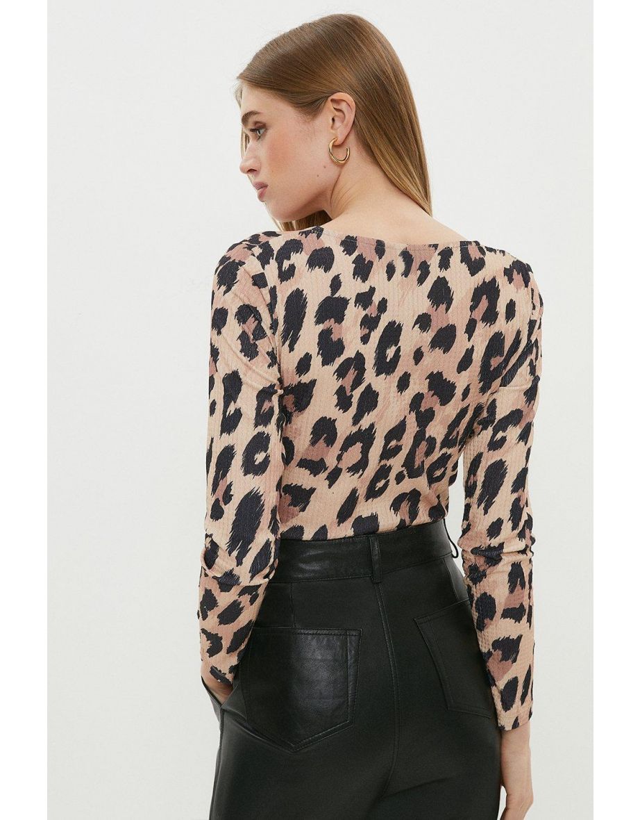 Crinkle Jersey Lace Front Detail Top - 2