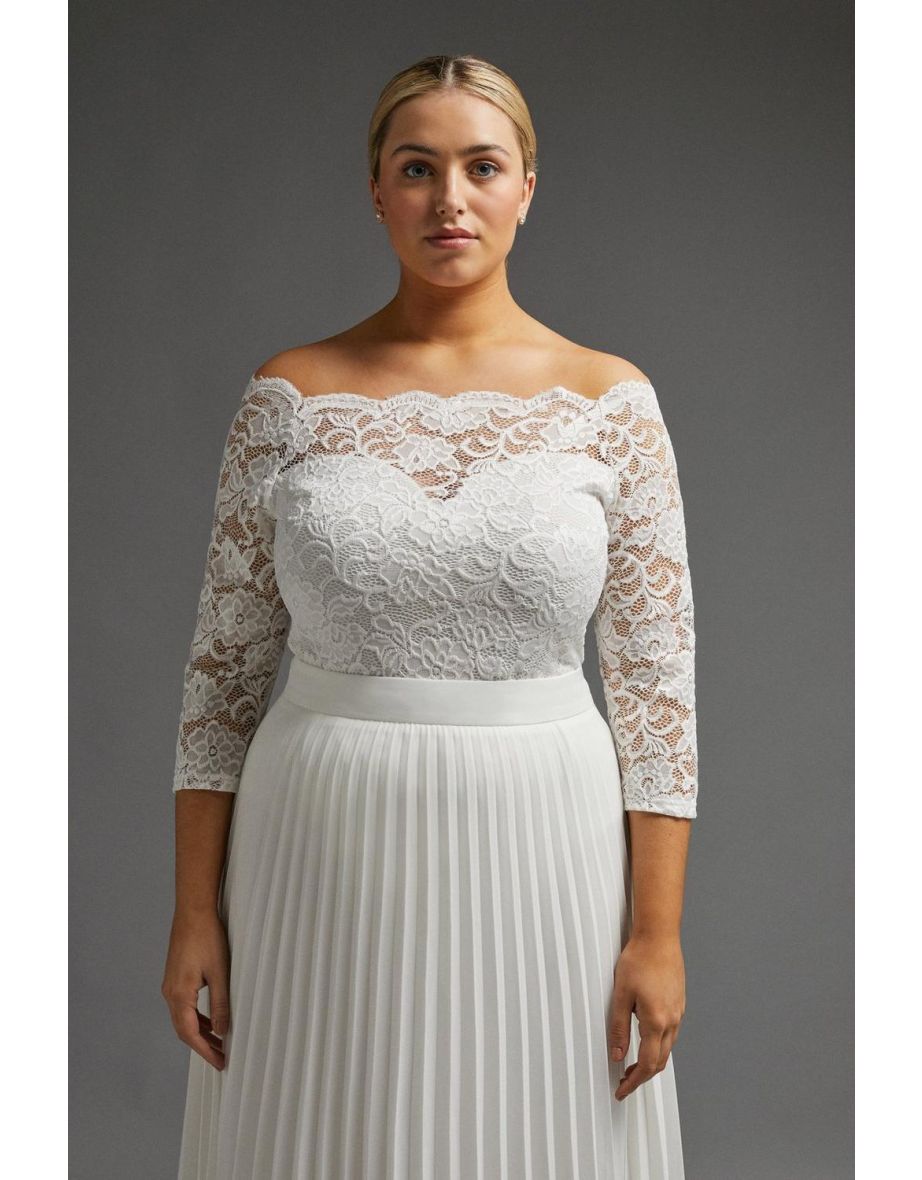 Curve Lace Bardot Bodysuit