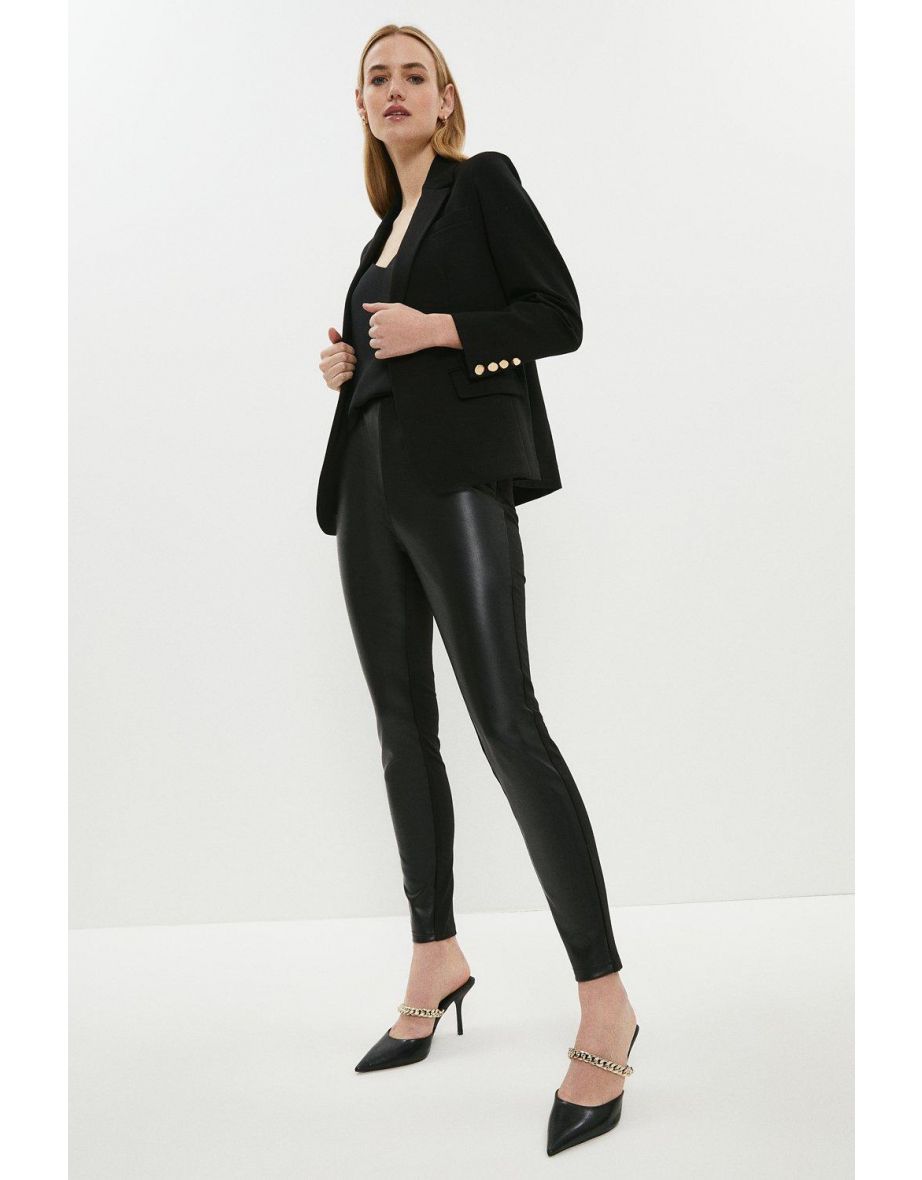 Pu Ponte Mix Leggings