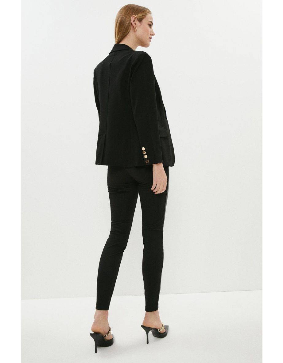 Pu Ponte Mix Leggings - 2