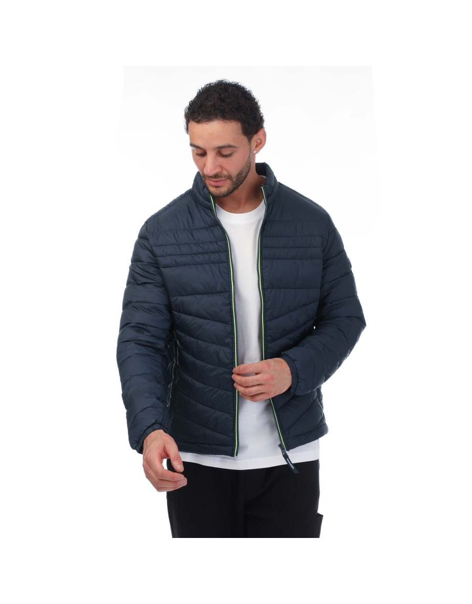 Men's Jack and Jones Hero Puffer Jacket in Blue