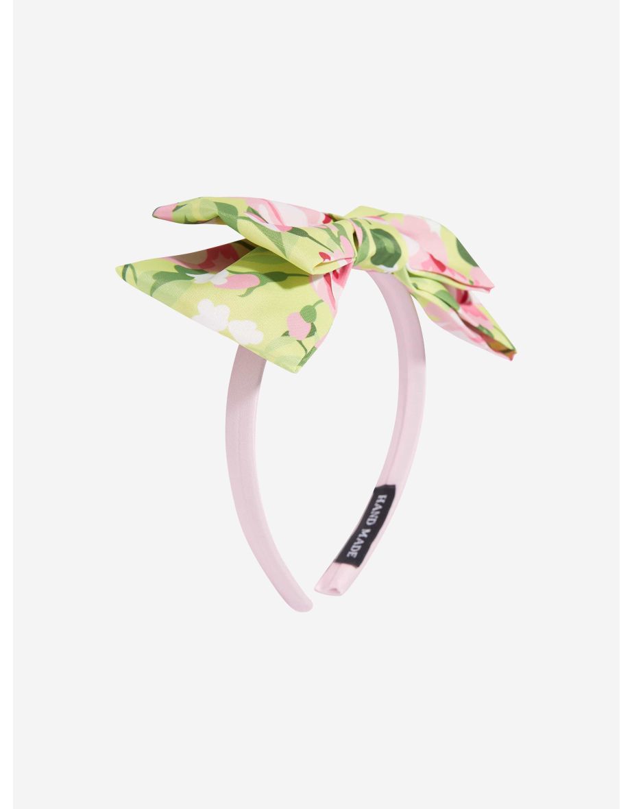 Girls Flower Print Headband in Yellow