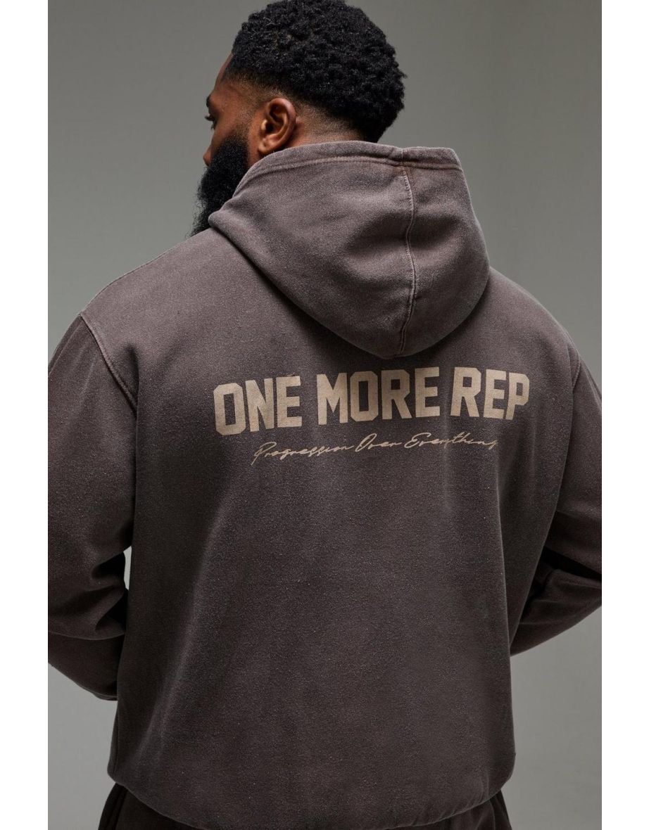 Man Active One More Rep Washed Oversized Tracksuit - chocolate - 2