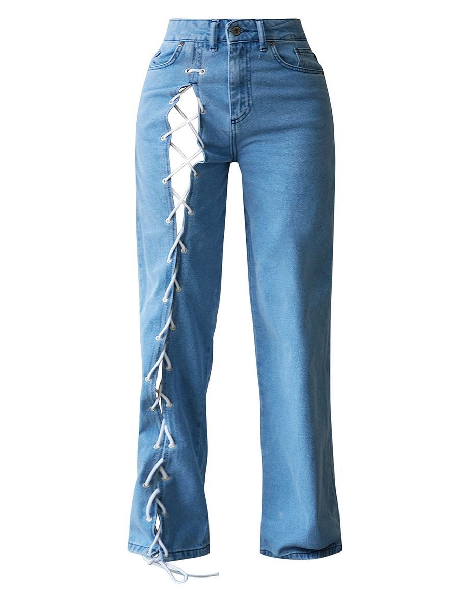 lace up leg jeans