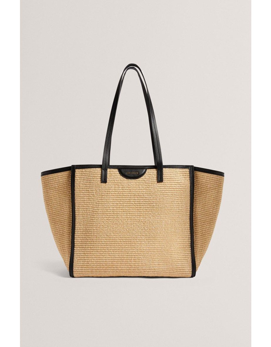 BARNI Faux Raffia Large Shopper Bag