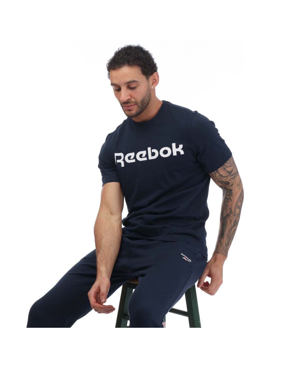 Men's Reebok Graphic Series Linear Logo T-Shirt in Blue - 3