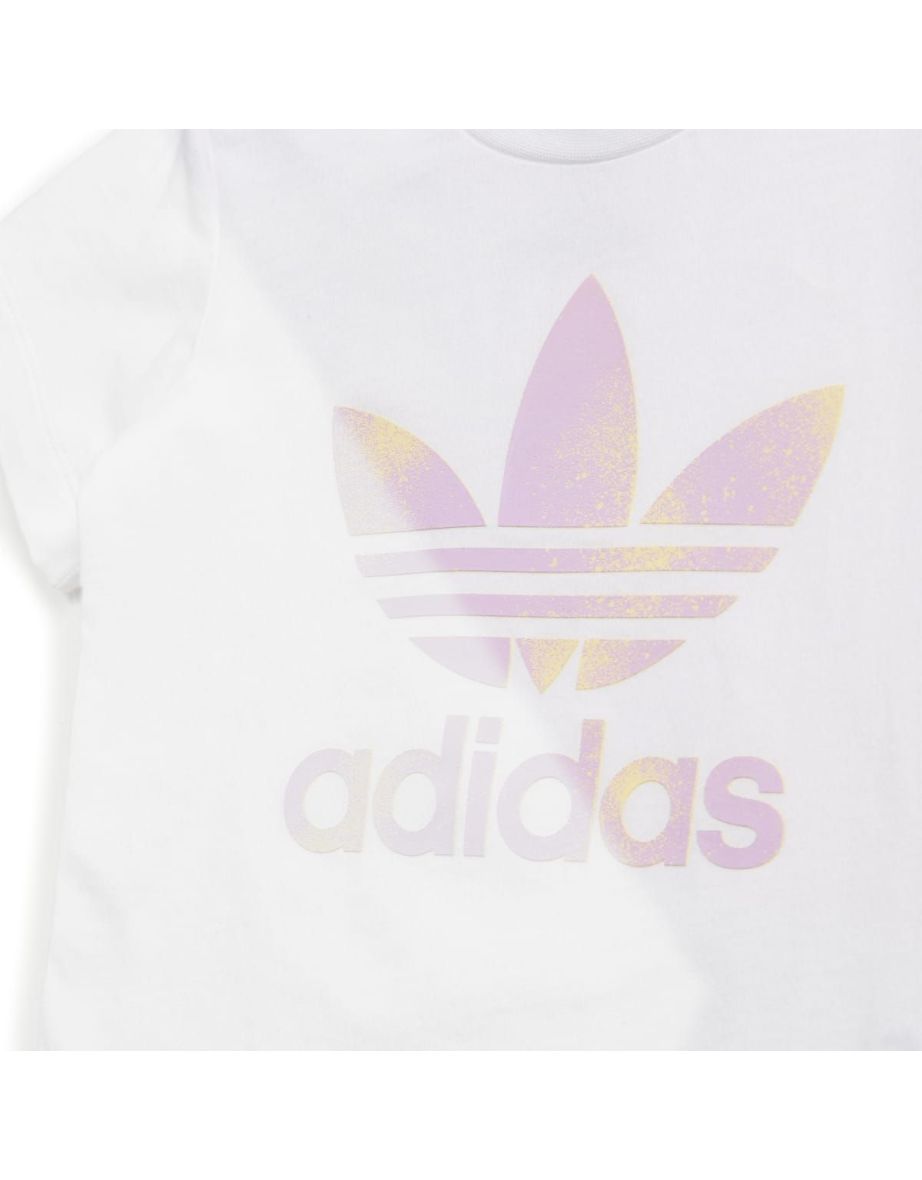 Girl's adidas Originals Baby Graphic Logo Shorts and Tee Set in White - 3