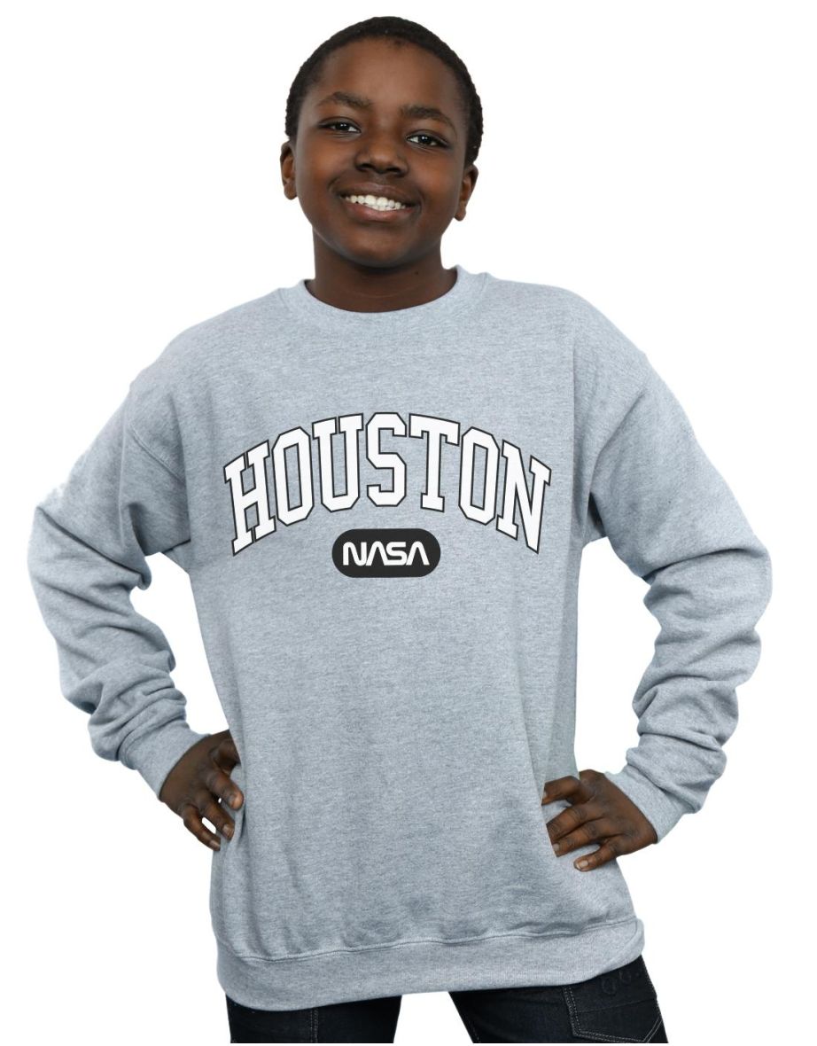 Shop NASA Boys Houston Collegiate Sweatshirt Sports Grey Online in Oman VogaCloset