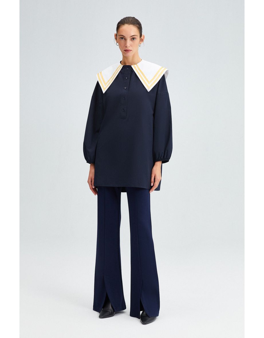 POPLIN TUNIC WITH COLLAR