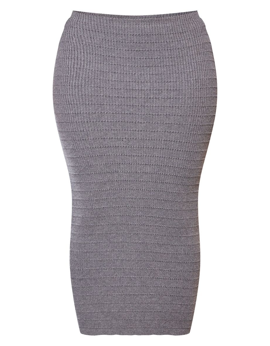 Shape Charcoal Grey Panelled Knit Midaxi Skirt - 4