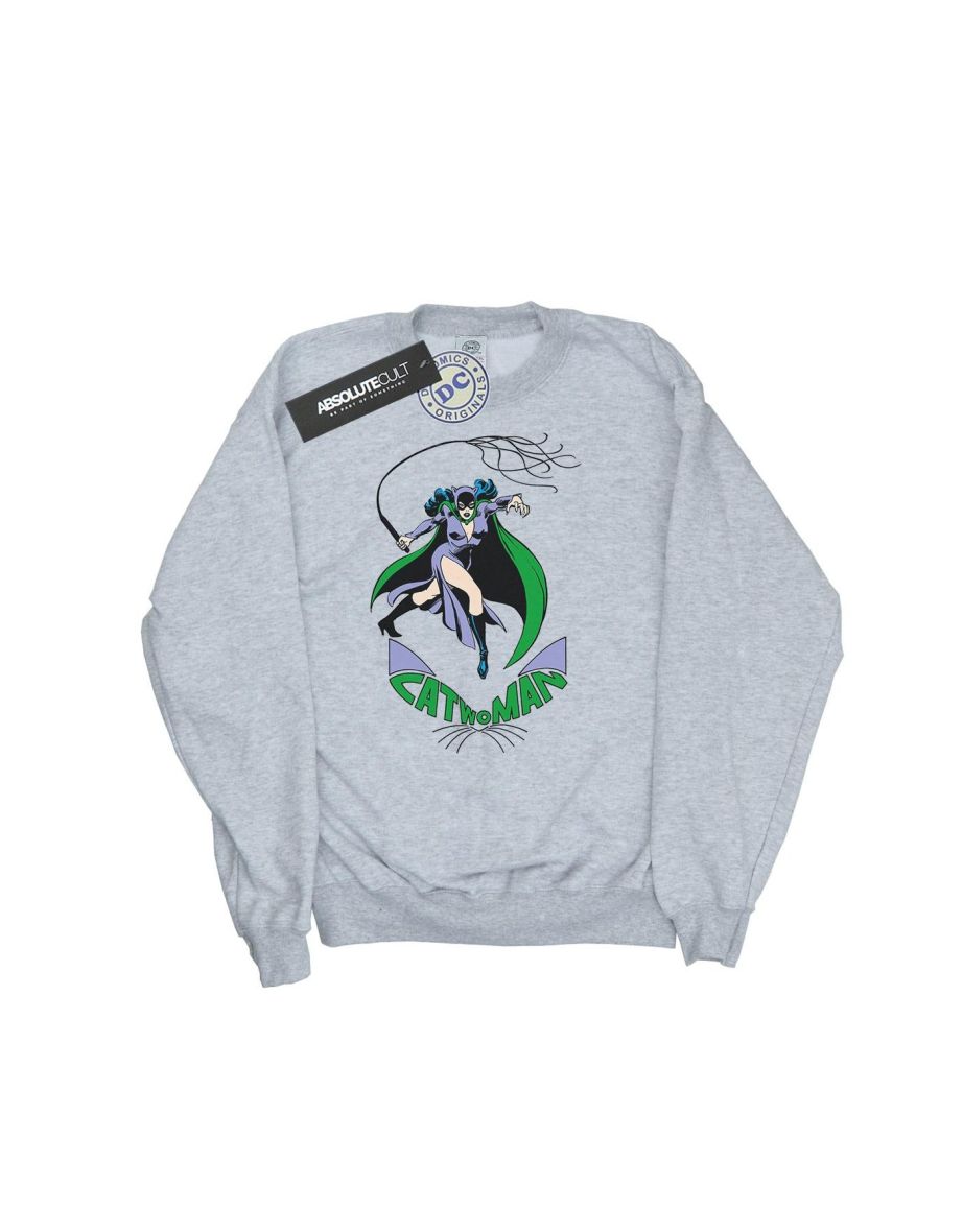 DC Comics Boys Catwoman Whip Sweatshirt - Sports Grey