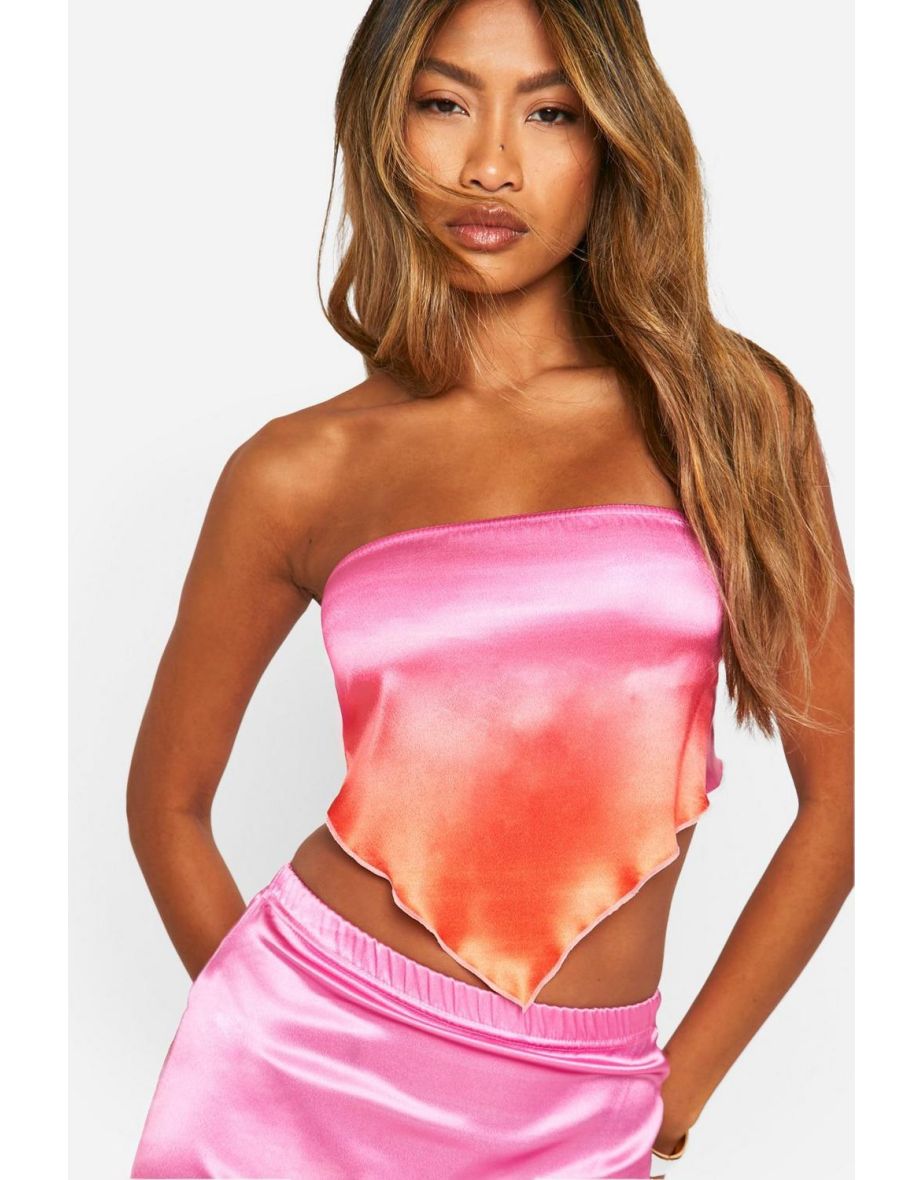 Ombre Satin Scarf Top - multi - 3