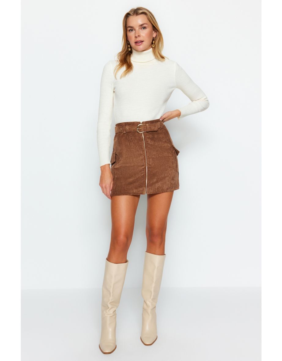 Tan hotsell velvet skirt