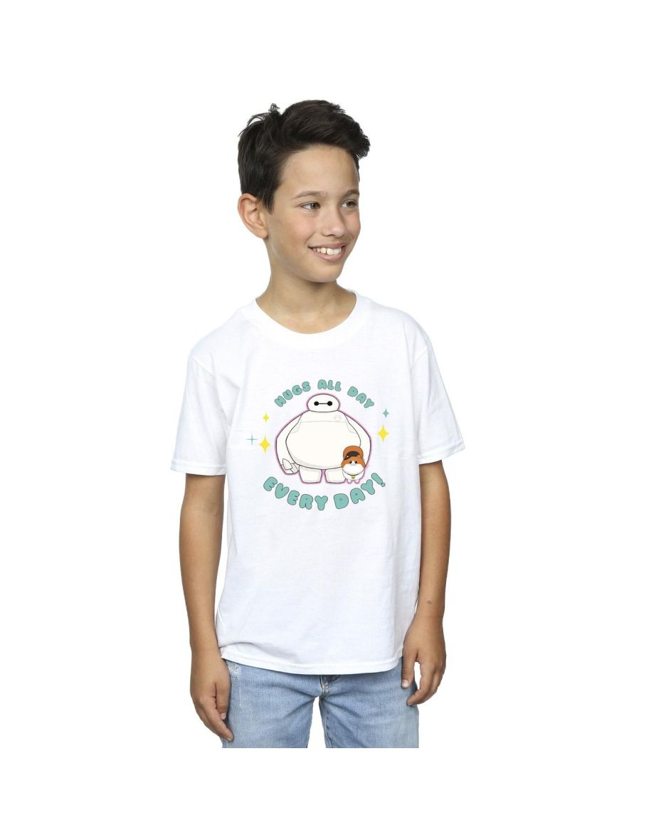 Disney Boys Big Hero 6 Baymax Hugs Everyday T-Shirt - White
