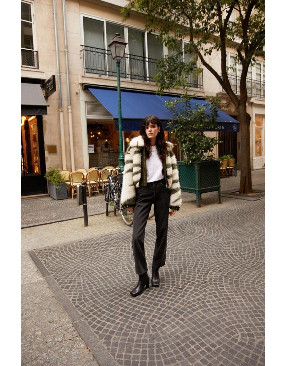 Marble Faux Fur Coat