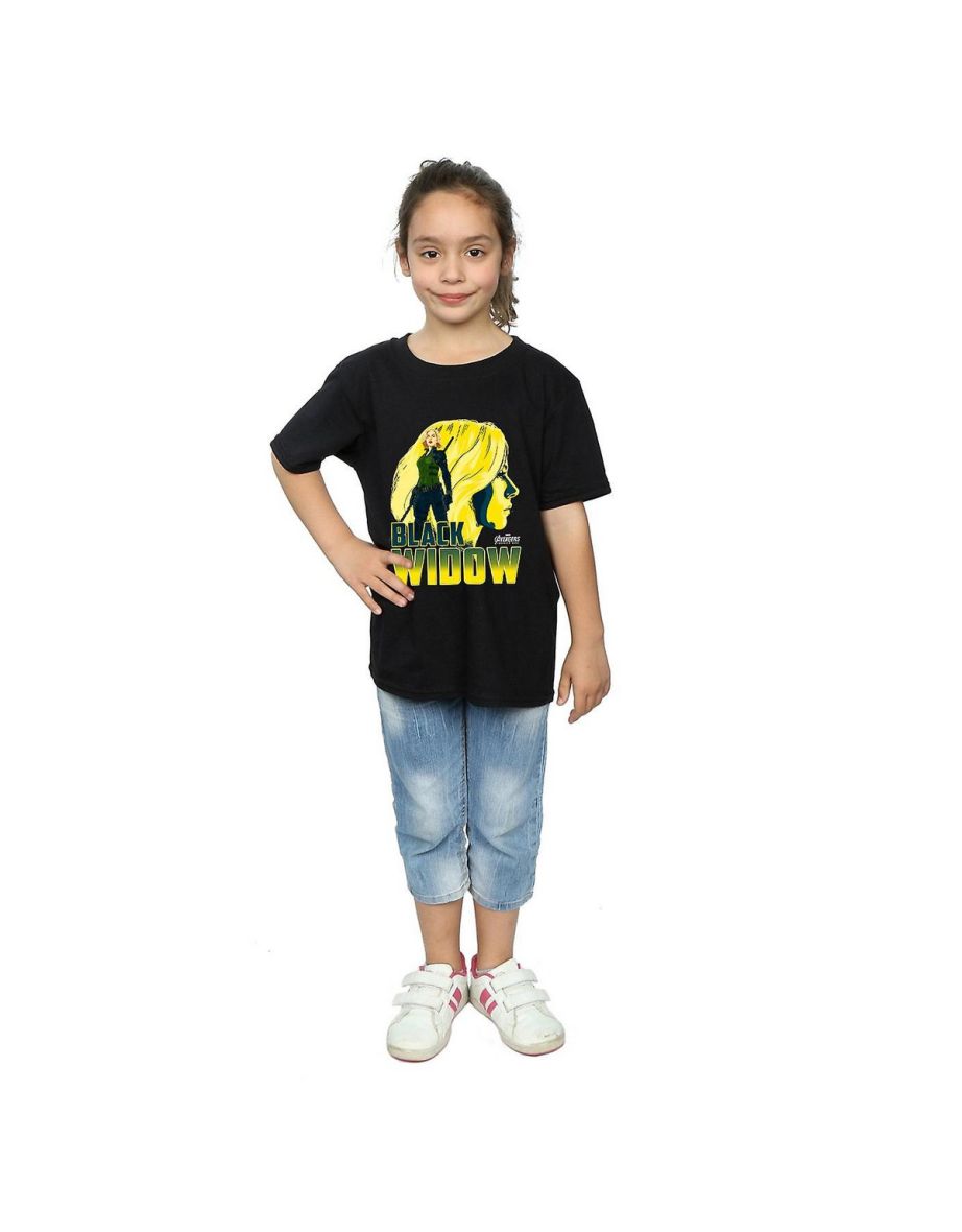 Avengers Infinity War Girls Black Widow Cotton T-Shirt - Black - 2