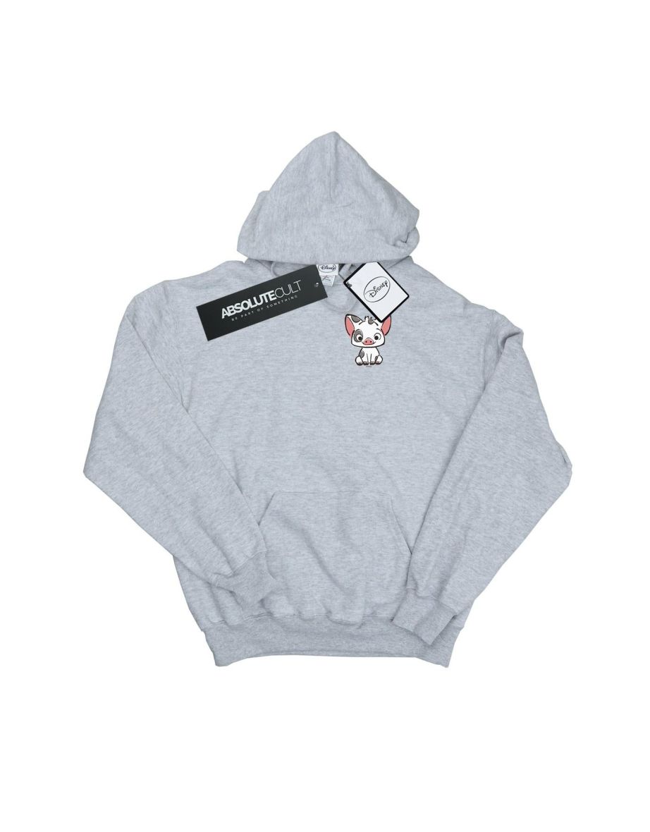 Disney Boys Moana Pua The Pig Breast Print Hoodie - Sports Grey