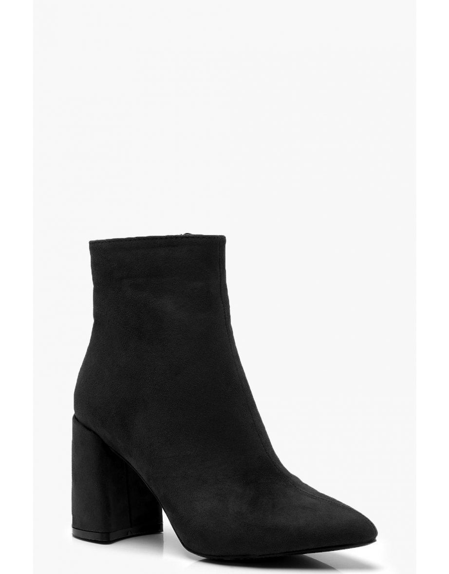 Block Heel Shoe Boots - black
