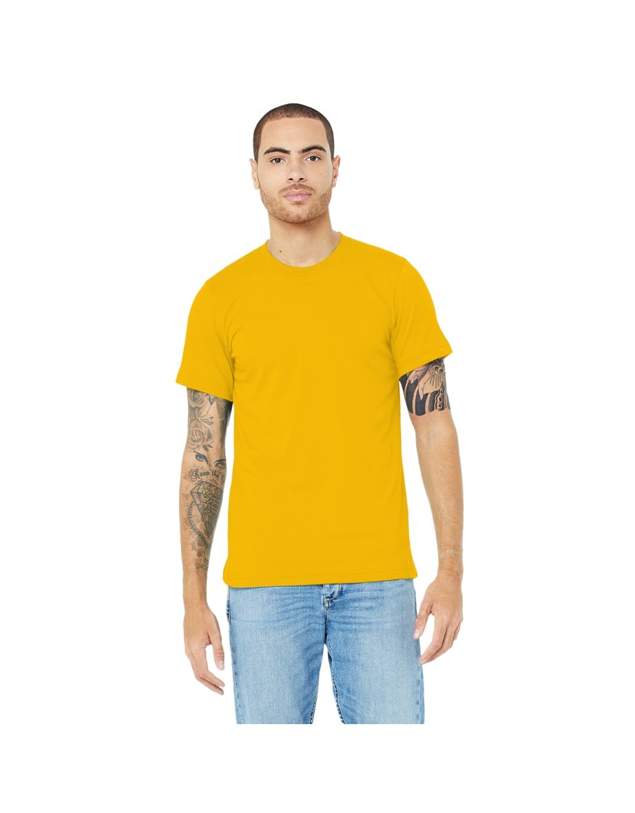 Canvas Unisex Jersey Crew Neck T-Shirt / Mens Short Sleeve T-Shirt - Gold - 2