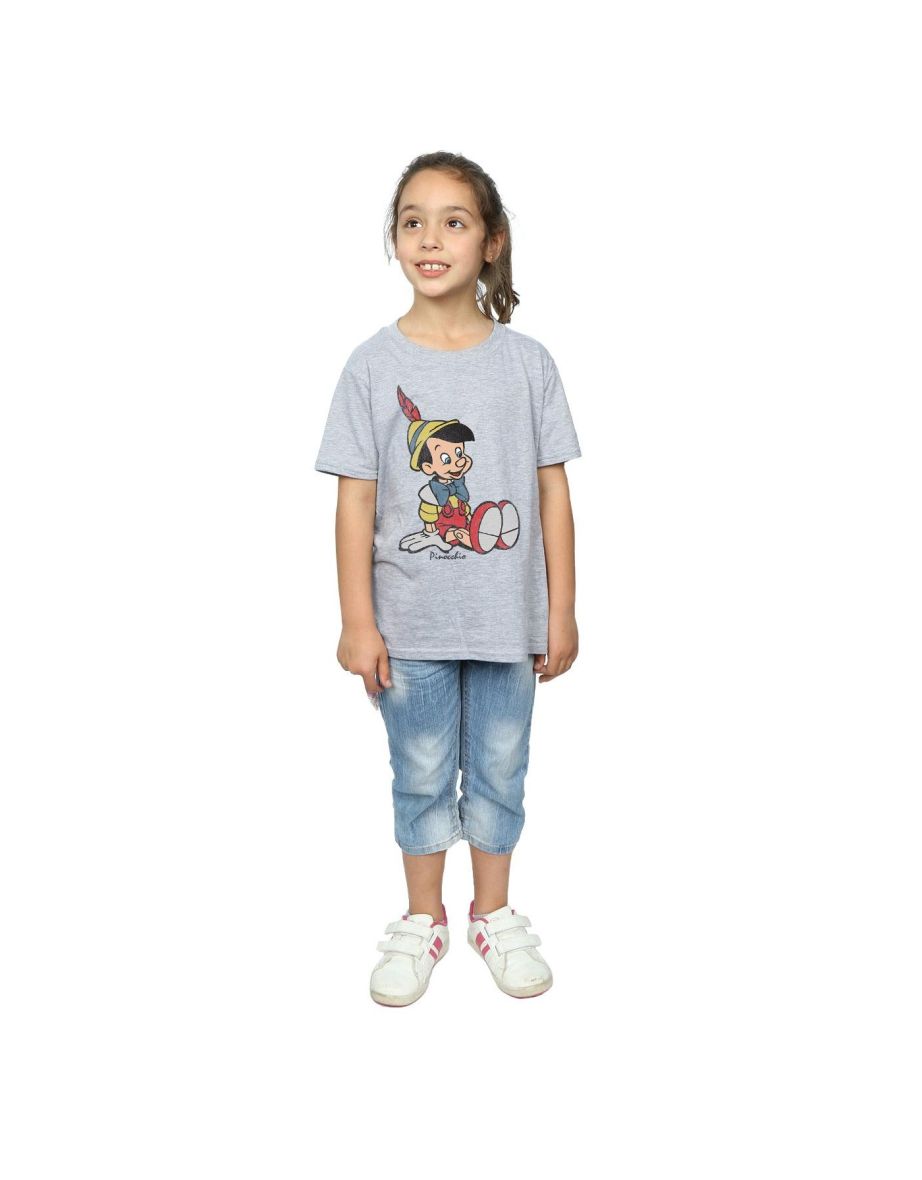 Pinocchio Girls Classic Cotton T-Shirt - Sports Grey - 3