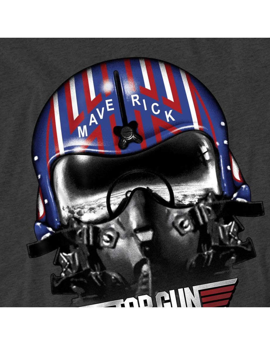 Top Gun Unisex Adult Maverick Helmet T-Shirt - Charcoal - 3