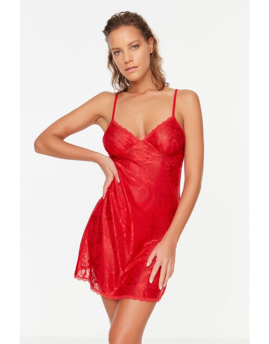 Negligee - Red - Plain - 3