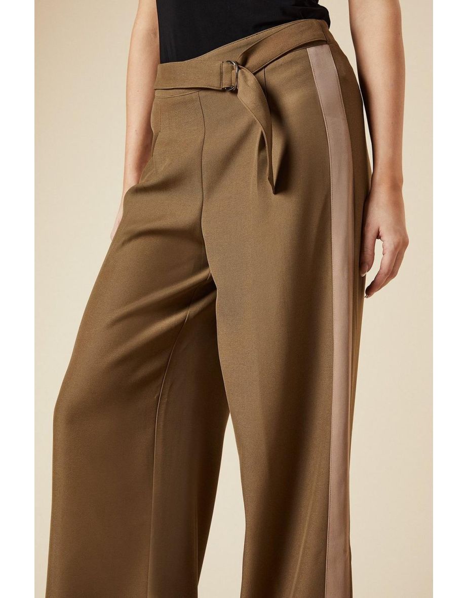 Belt Detail Side Stripe Wide Leg Trouser - 3