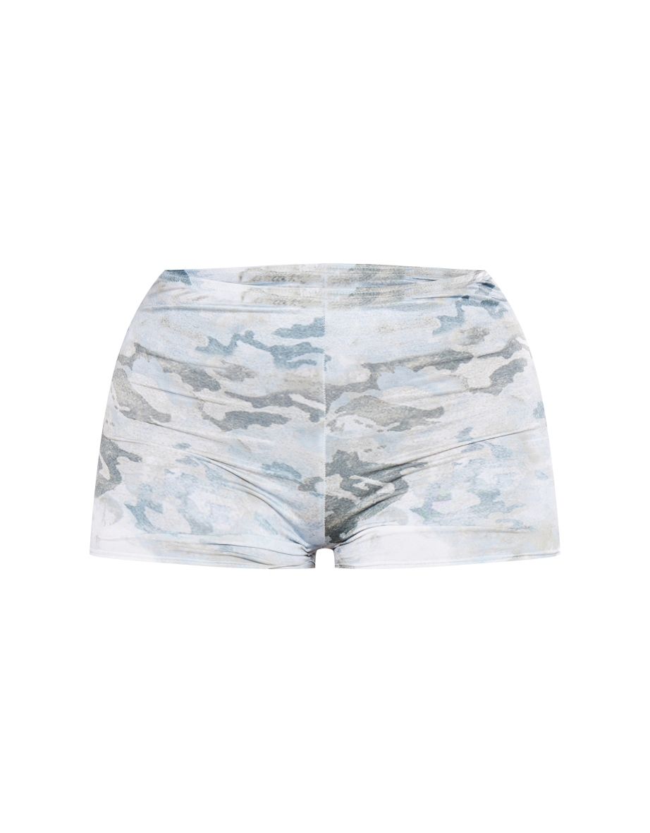 Shape Green Slinky Camo Print Low Rise Hot Pants - 5