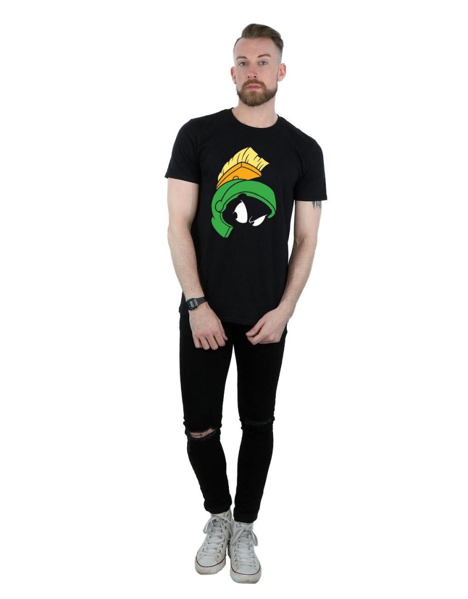 Looney Tunes Mens Marvin The Martian Cotton T-Shirt - Black - 3