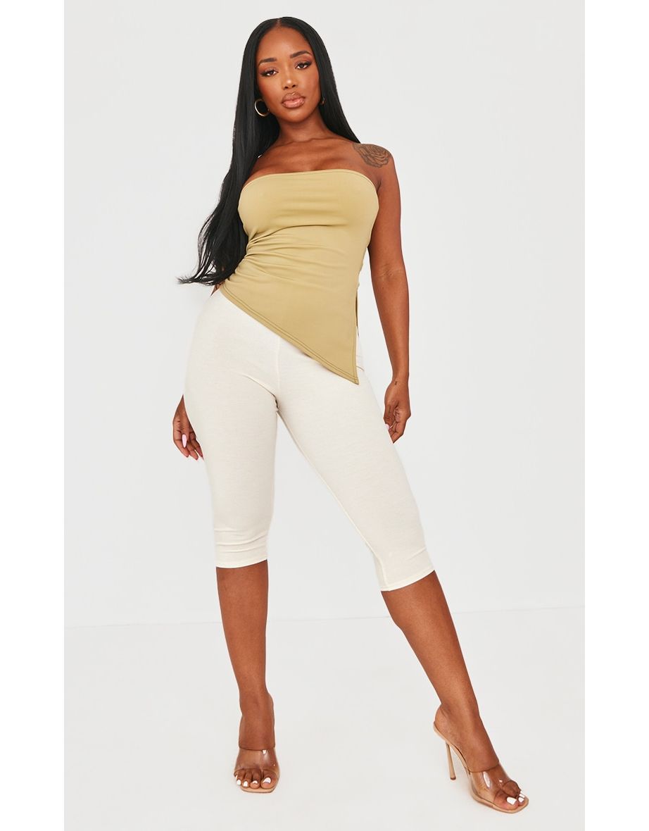 Shape Oatmeal Rib High Waist Cropped Leggings