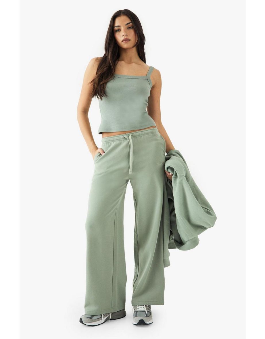 DSGN Studio Embroidered Straight Leg Jogger - sage