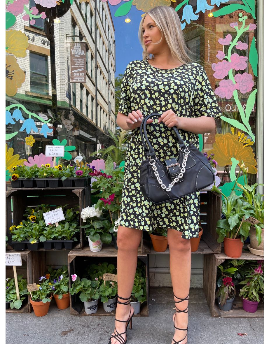 Green Rose T-Shirt Mini-Dress - 2