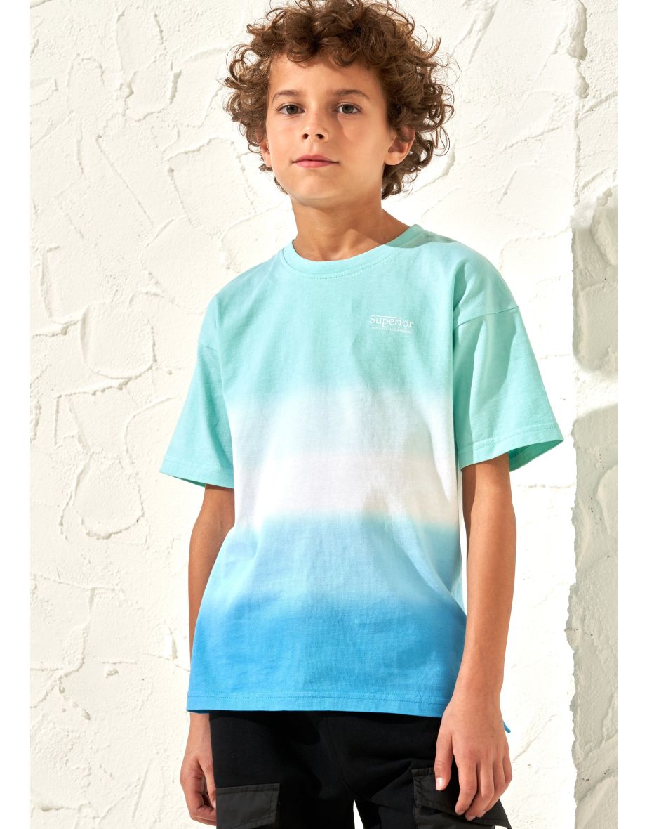 Brad Aqua Ombre Tie Dye T-Shirt