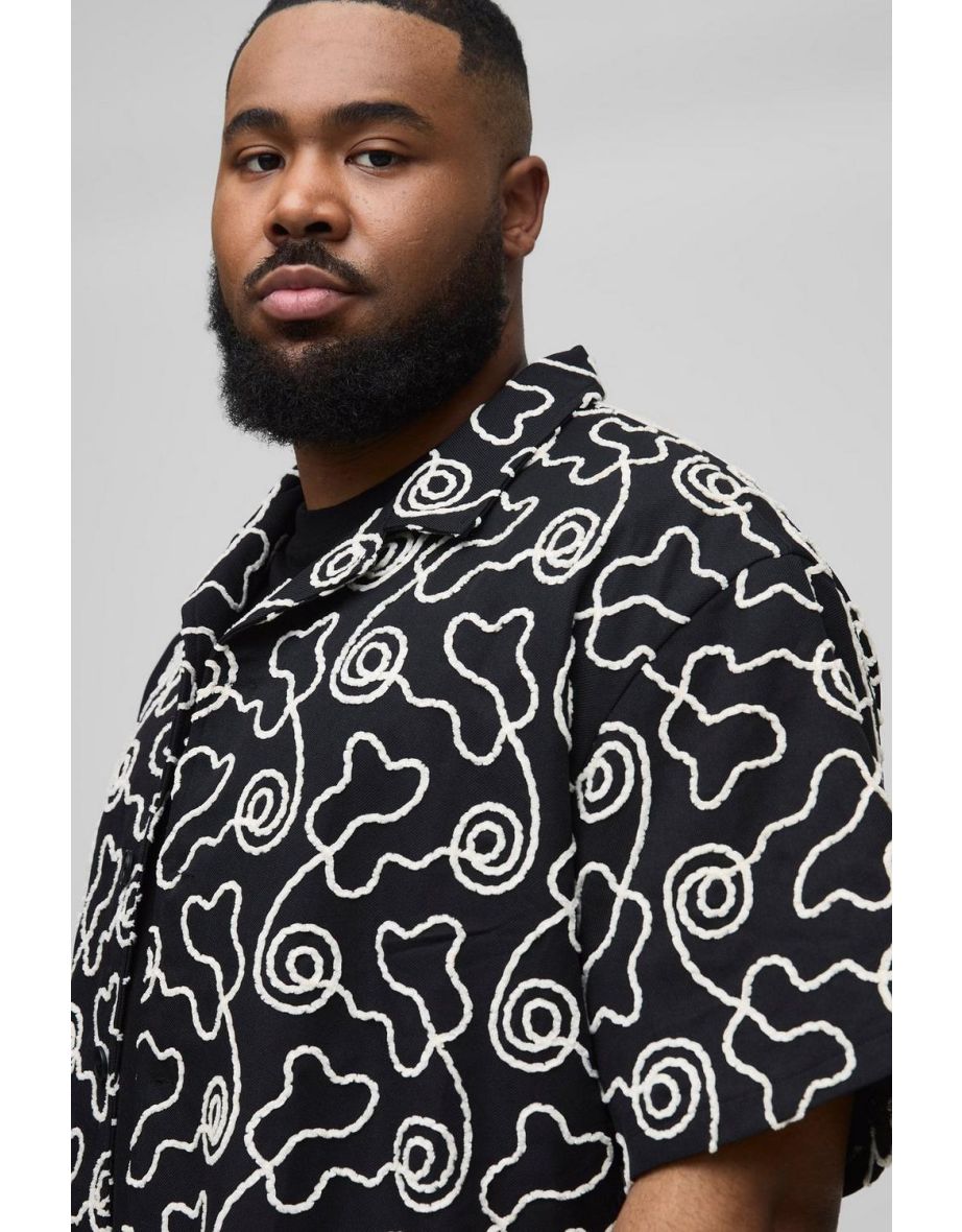 Plus All Over Embroidery Shirt - 2
