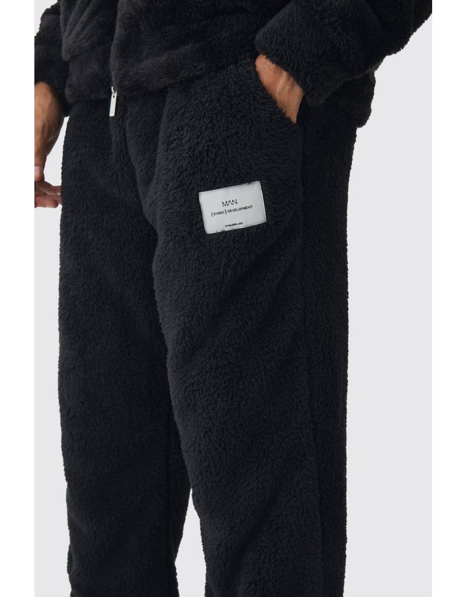 Straight Leg Limited Edition Teddy Borg Joggers - black - 2