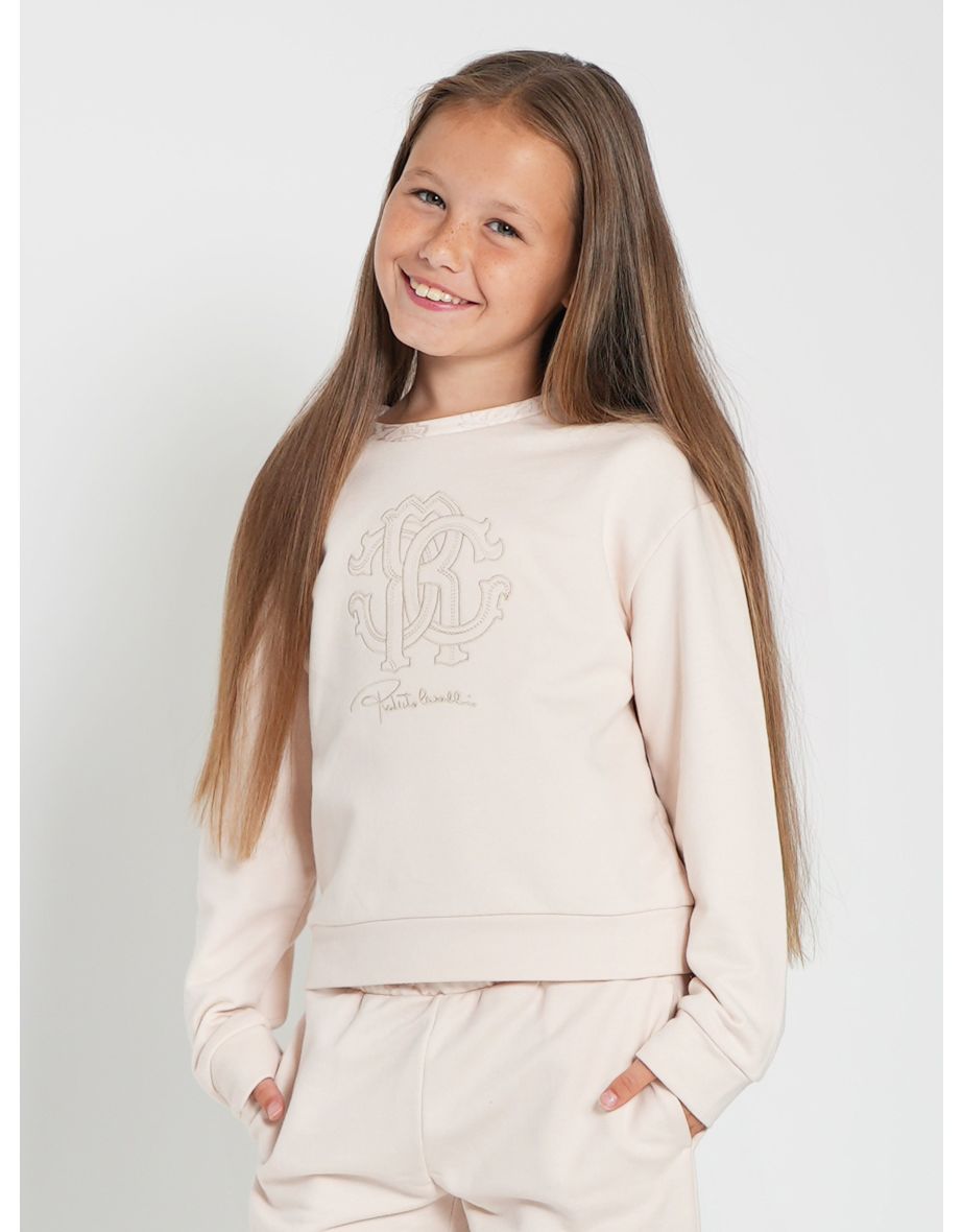 Girls Crewneck Sweatshirt in Beige
